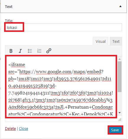 Cara menambahkan Lokasi Google Maps pada WordPress