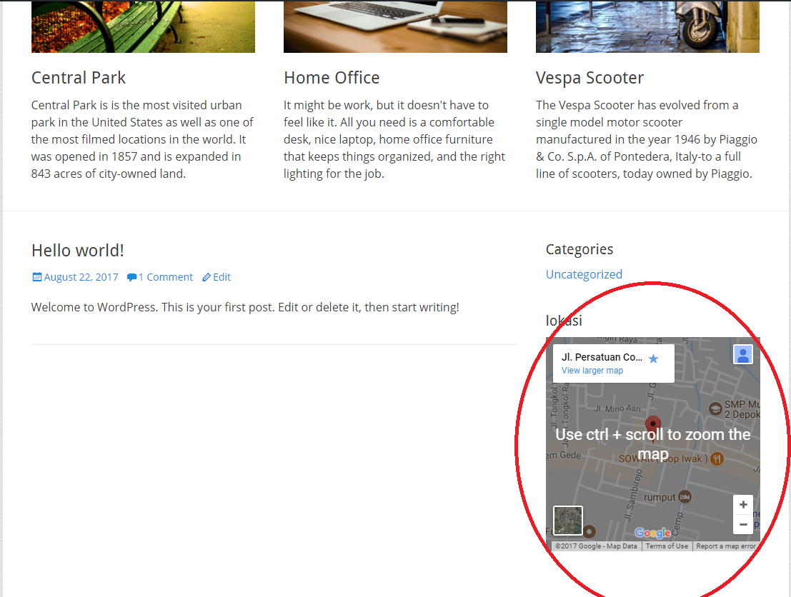 Cara menambahkan Lokasi Google Maps pada WordPress